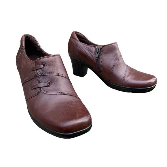 Clarks Bendables Brown Leather Slip on Shoes Women’s size 9 - Picture 9 of 9